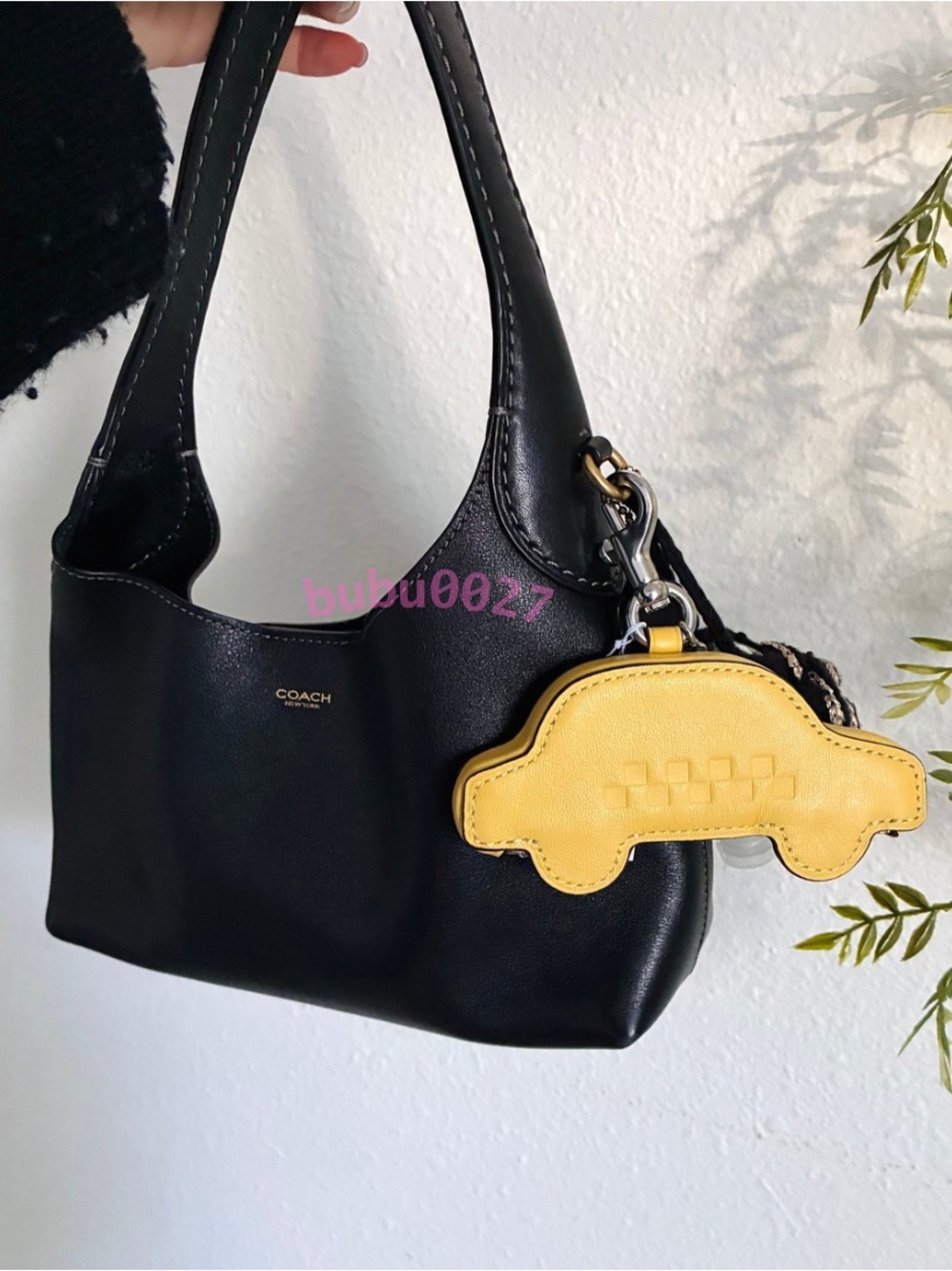 NWTšCoach Taxi Bag Charm Coin Purse Case Mini Yellow Bag CDB16 Gift Keychain